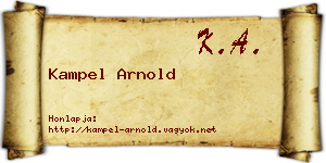 Kampel Arnold névjegykártya